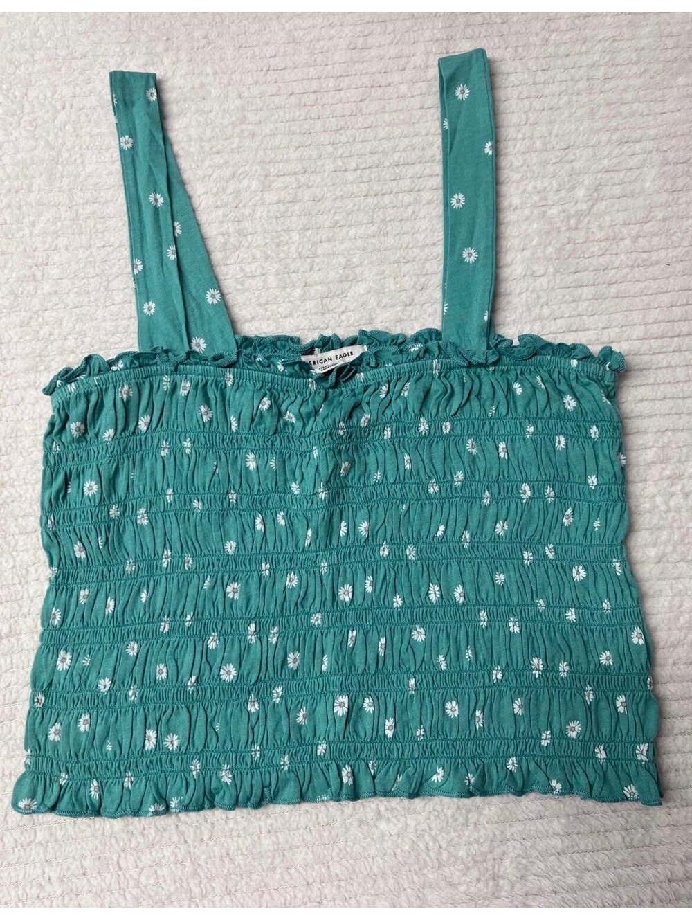 American Eagle Smocked Floral Tank Top